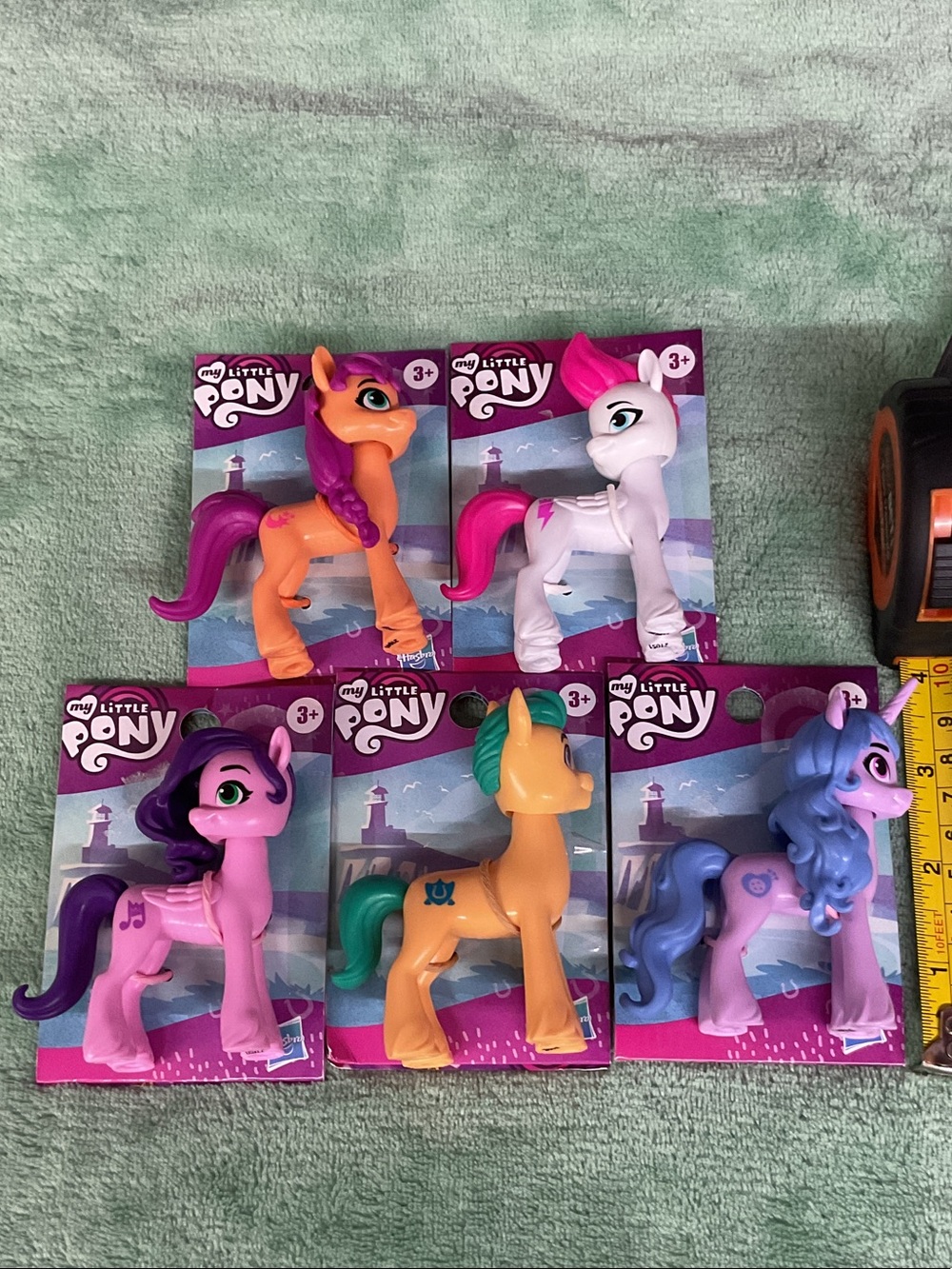 My Little Pony Five-Figure Set in Pink, Purple, Orange, White, Blue, Green